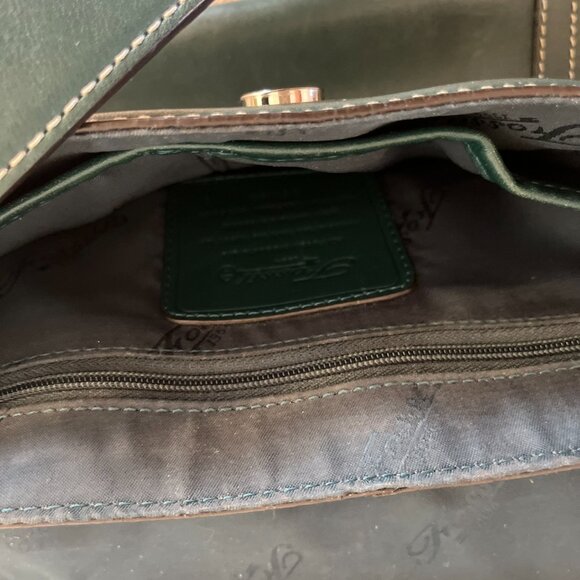 Fossil Trendy Green SoHo Style Leather Flap Front Boho Shoulder Bag - Picture 9 of 10